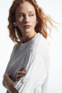 COS OVERSIZED CRINKLED JERSEY T-SHIRT-Women T-Shirts | Tops
