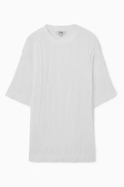 COS OVERSIZED CRINKLED JERSEY T-SHIRT-Women T-Shirts | Tops