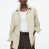 COS OVERSIZED CURVED-HEM SHIRT-Women Shirts & Blouses | Tops