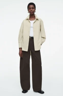 COS OVERSIZED CURVED-HEM SHIRT-Women Shirts & Blouses | Tops