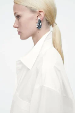 COS OVERSIZED CURVED-HEM SHIRT-Women Shirts & Blouses | Tops