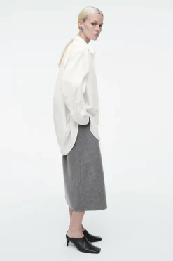 COS OVERSIZED CURVED-HEM SHIRT-Women Shirts & Blouses | Tops