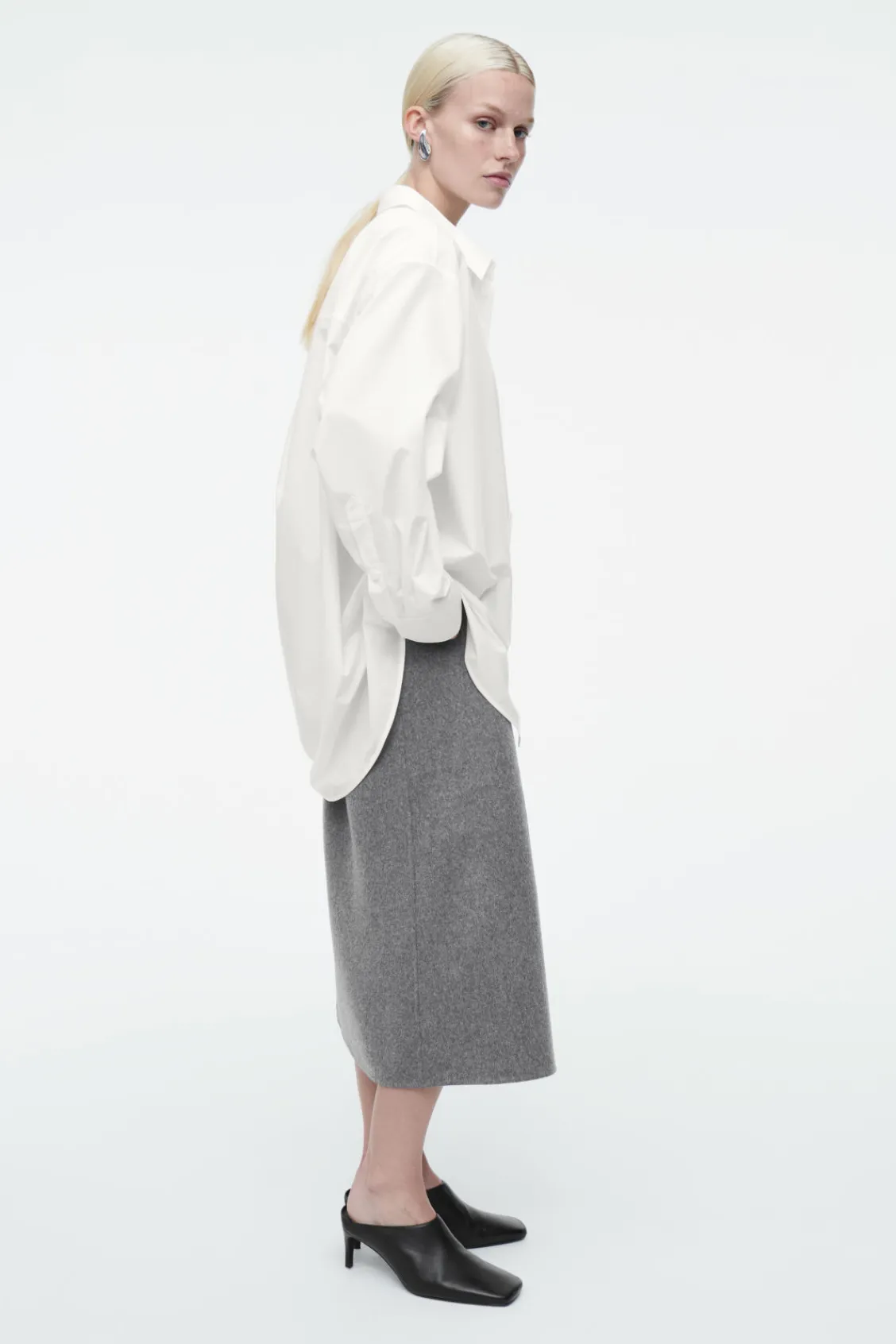 COS OVERSIZED CURVED-HEM SHIRT-Women Shirts & Blouses | Tops