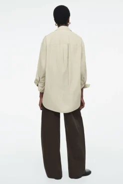 COS OVERSIZED CURVED-HEM SHIRT-Women Shirts & Blouses | Tops