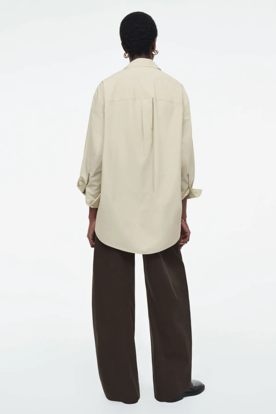 COS OVERSIZED CURVED-HEM SHIRT-Women Shirts & Blouses | Tops