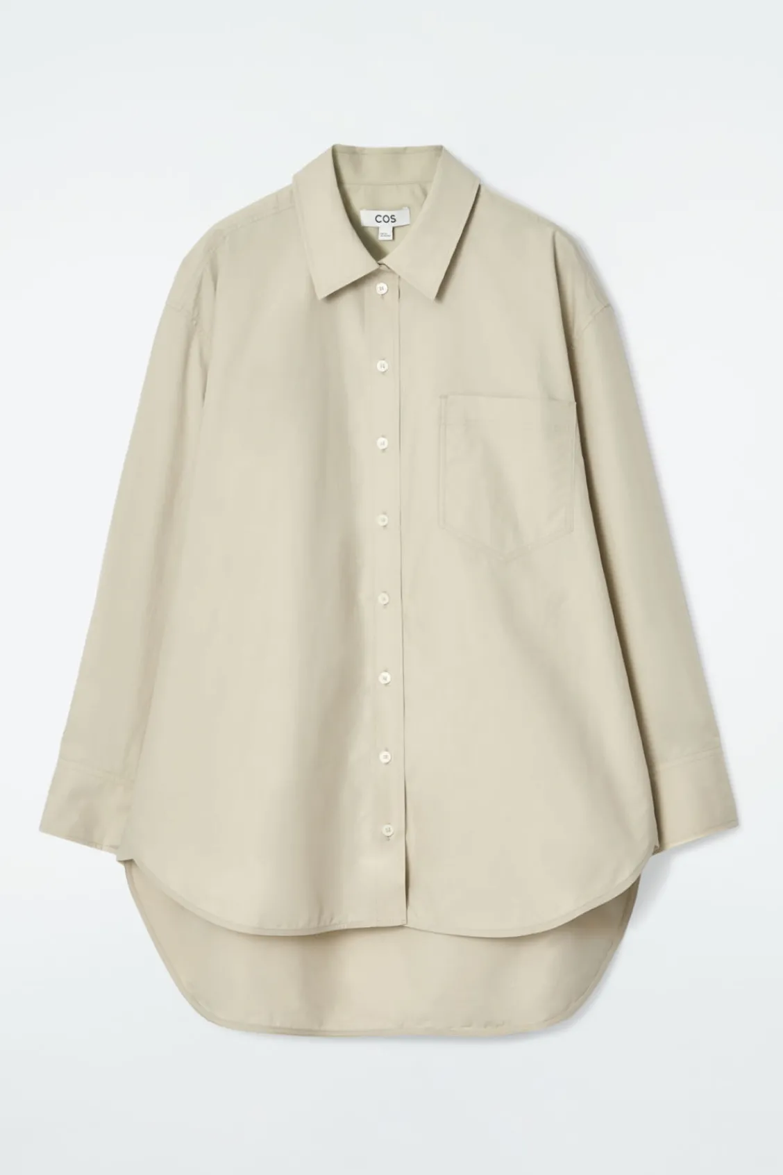 COS OVERSIZED CURVED-HEM SHIRT-Women Shirts & Blouses | Tops