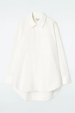 COS OVERSIZED CURVED-HEM SHIRT-Women Shirts & Blouses | Tops