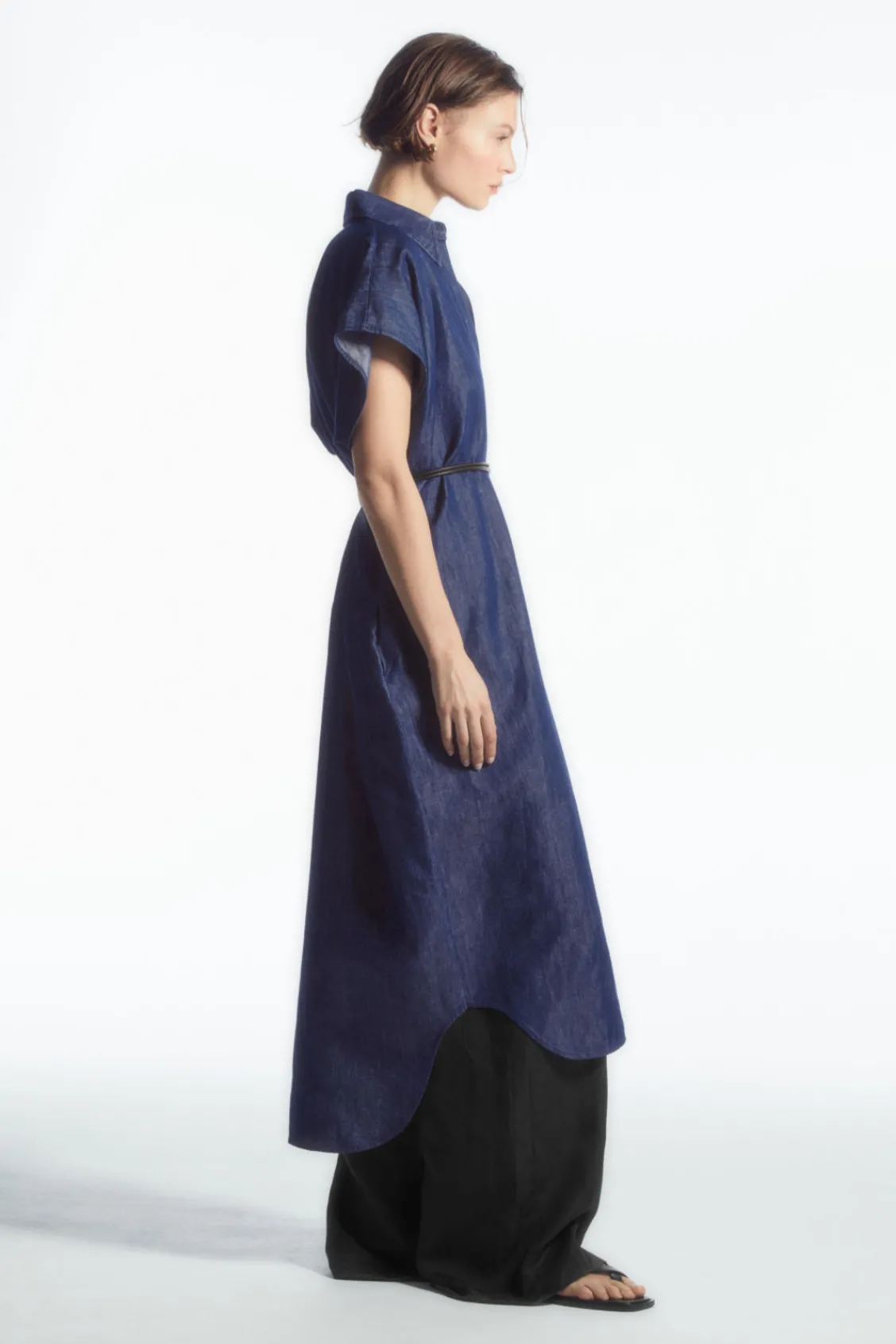 COS OVERSIZED DENIM MIDI SHIRT DRESS-Women Dresses & Jumpsuits
