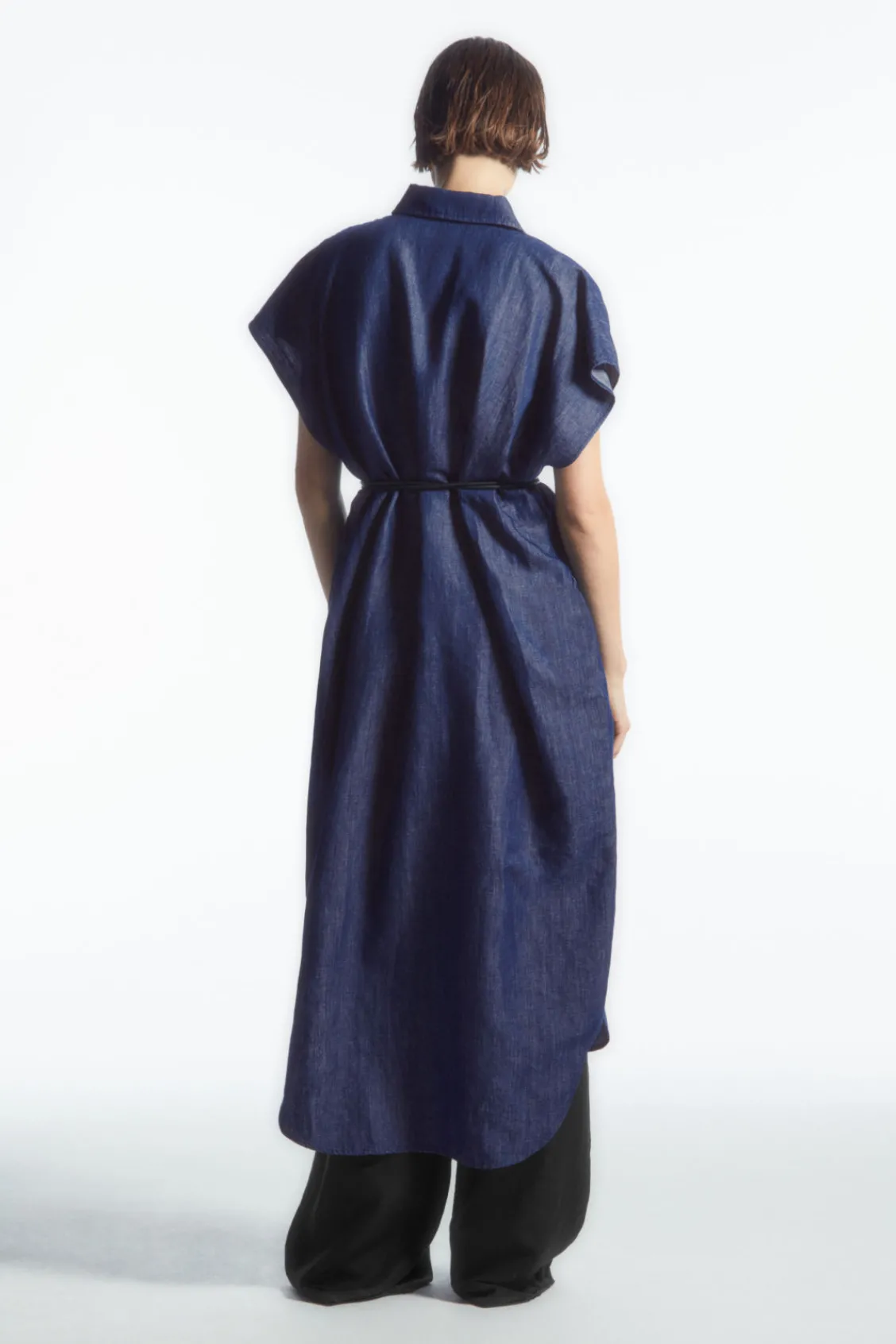 COS OVERSIZED DENIM MIDI SHIRT DRESS-Women Dresses & Jumpsuits