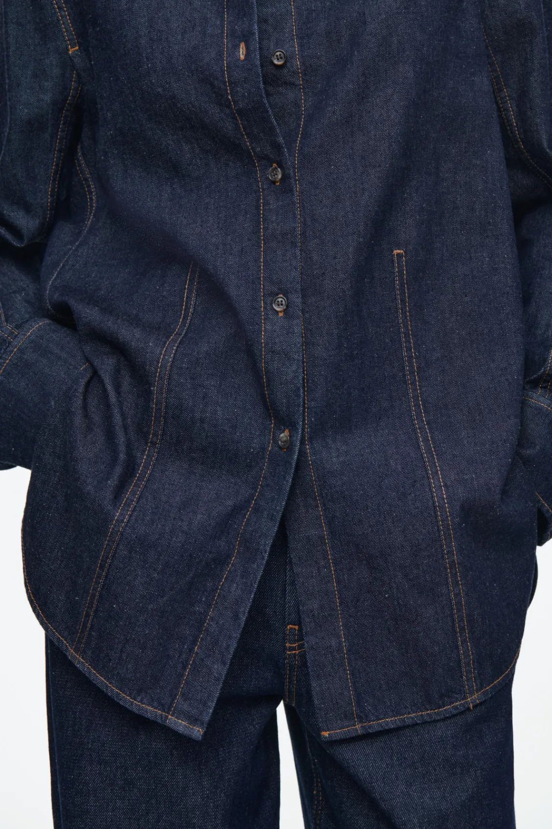 COS OVERSIZED DENIM SHIRT-Women Shirts & Blouses | Tops