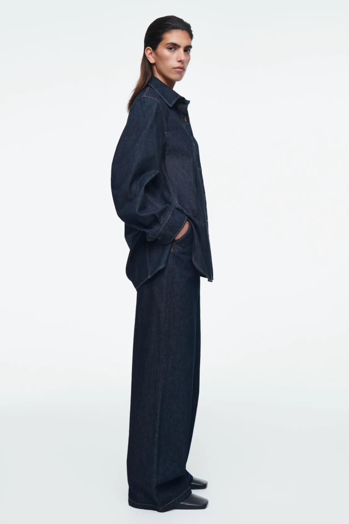 COS OVERSIZED DENIM SHIRT-Women Shirts & Blouses | Tops