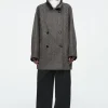 COS OVERSIZED DOUBLE-BREASTED WOOL PEA COAT-Women Coats & Jackets