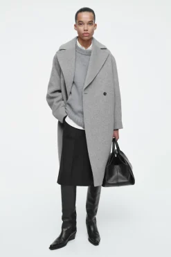 COS OVERSIZED DOUBLE-BREASTED WOOL COAT-Women Coats & Jackets