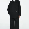 COS OVERSIZED DOUBLE-BREASTED WOOL PEA COAT-Women Coats & Jackets