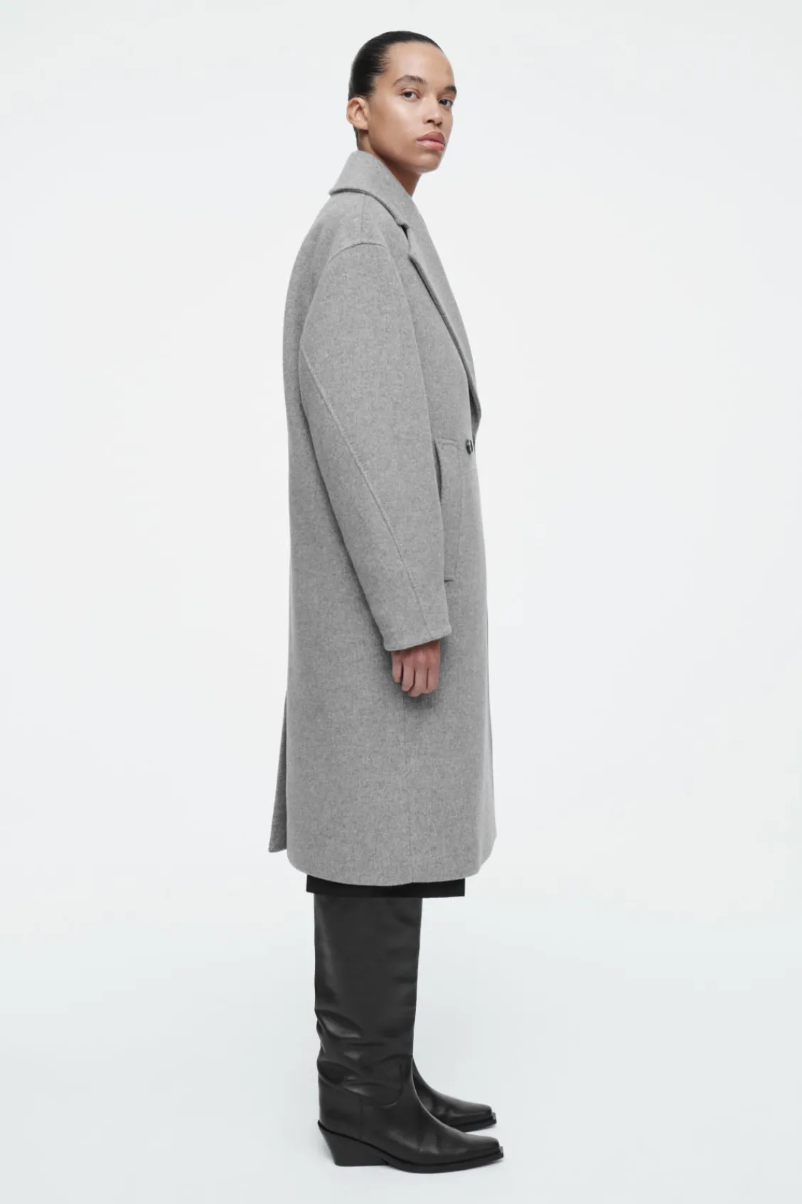 COS OVERSIZED DOUBLE-BREASTED WOOL COAT-Women Coats & Jackets