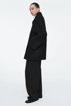COS OVERSIZED DOUBLE-BREASTED WOOL PEA COAT-Women Coats & Jackets