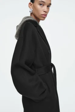 COS OVERSIZED DOUBLE-BREASTED WOOL COAT-Women Coats & Jackets
