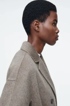 COS OVERSIZED DOUBLE-BREASTED WOOL COAT-Women Coats & Jackets