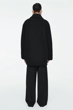 COS OVERSIZED DOUBLE-BREASTED WOOL PEA COAT-Women Coats & Jackets