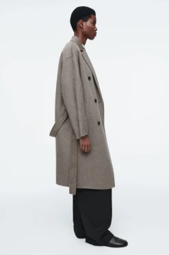 COS OVERSIZED DOUBLE-BREASTED WOOL COAT-Women Coats & Jackets