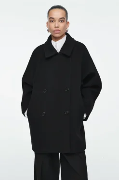 COS OVERSIZED DOUBLE-BREASTED WOOL PEA COAT-Women Coats & Jackets