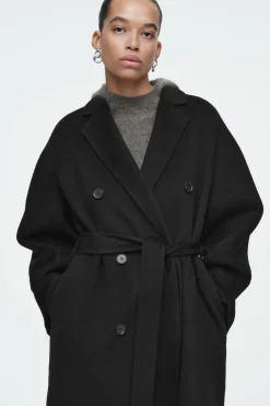 COS OVERSIZED DOUBLE-BREASTED WOOL COAT-Women Coats & Jackets