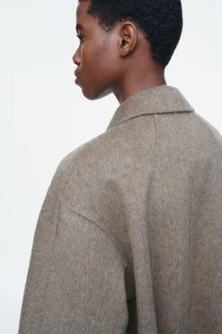 COS OVERSIZED DOUBLE-BREASTED WOOL COAT-Women Coats & Jackets