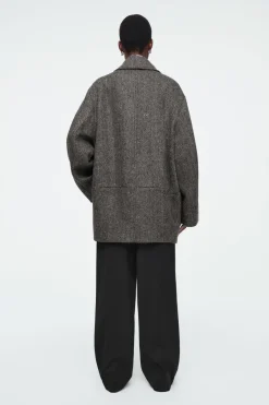 COS OVERSIZED DOUBLE-BREASTED WOOL PEA COAT-Women Coats & Jackets