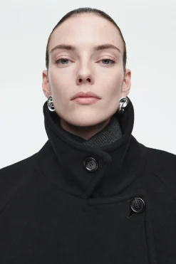 COS OVERSIZED DOUBLE-BREASTED WOOL COAT-Women Coats & Jackets