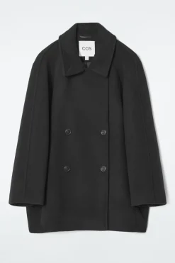 COS OVERSIZED DOUBLE-BREASTED WOOL PEA COAT-Women Coats & Jackets
