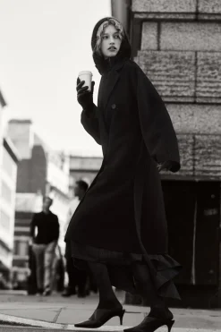 COS OVERSIZED DOUBLE-BREASTED WOOL COAT-Women Coats & Jackets