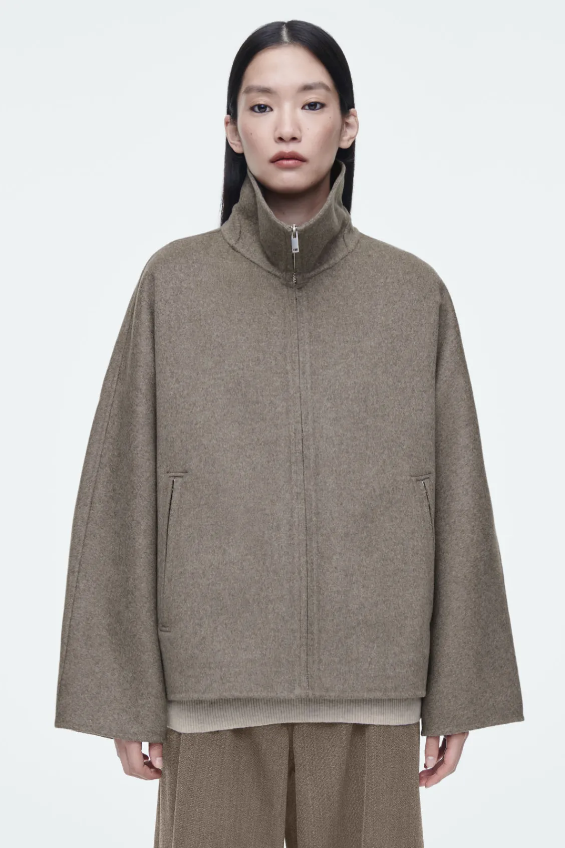 COS OVERSIZED DOUBLE-FACED WOOL JACKET-Women Coats & Jackets