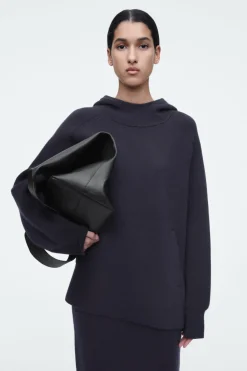 COS OVERSIZED DOUBLE-FACED WOOL HOODIE-Women Tops | Sweaters & Cardigans