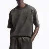 COS OVERSIZED FADED MOCK-NECK COTTON T-SHIRT- Matching Sets | T-Shirts