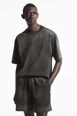 COS OVERSIZED FADED MOCK-NECK COTTON T-SHIRT- Matching Sets | T-Shirts