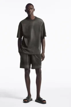 COS OVERSIZED FADED MOCK-NECK COTTON T-SHIRT- Matching Sets | T-Shirts