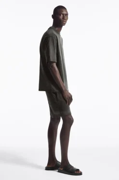 COS OVERSIZED FADED MOCK-NECK COTTON T-SHIRT- Matching Sets | T-Shirts