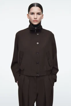 COS OVERSIZED FUNNEL-NECK WOOL-BLEND JACKET-Women Vests & Tailoring | Coats & Jackets