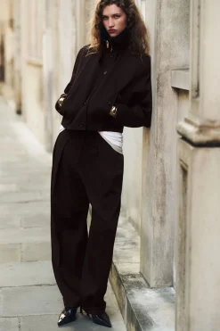 COS OVERSIZED FUNNEL-NECK WOOL-BLEND JACKET-Women Vests & Tailoring | Coats & Jackets