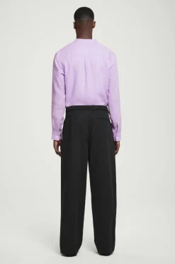 COS OVERSIZED GRANDAD-COLLAR LINEN SHIRT- Shirts
