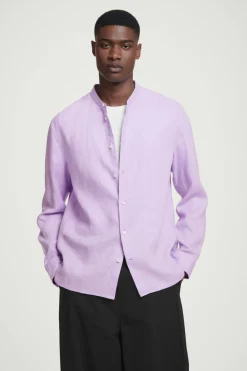 COS OVERSIZED GRANDAD-COLLAR LINEN SHIRT- Shirts