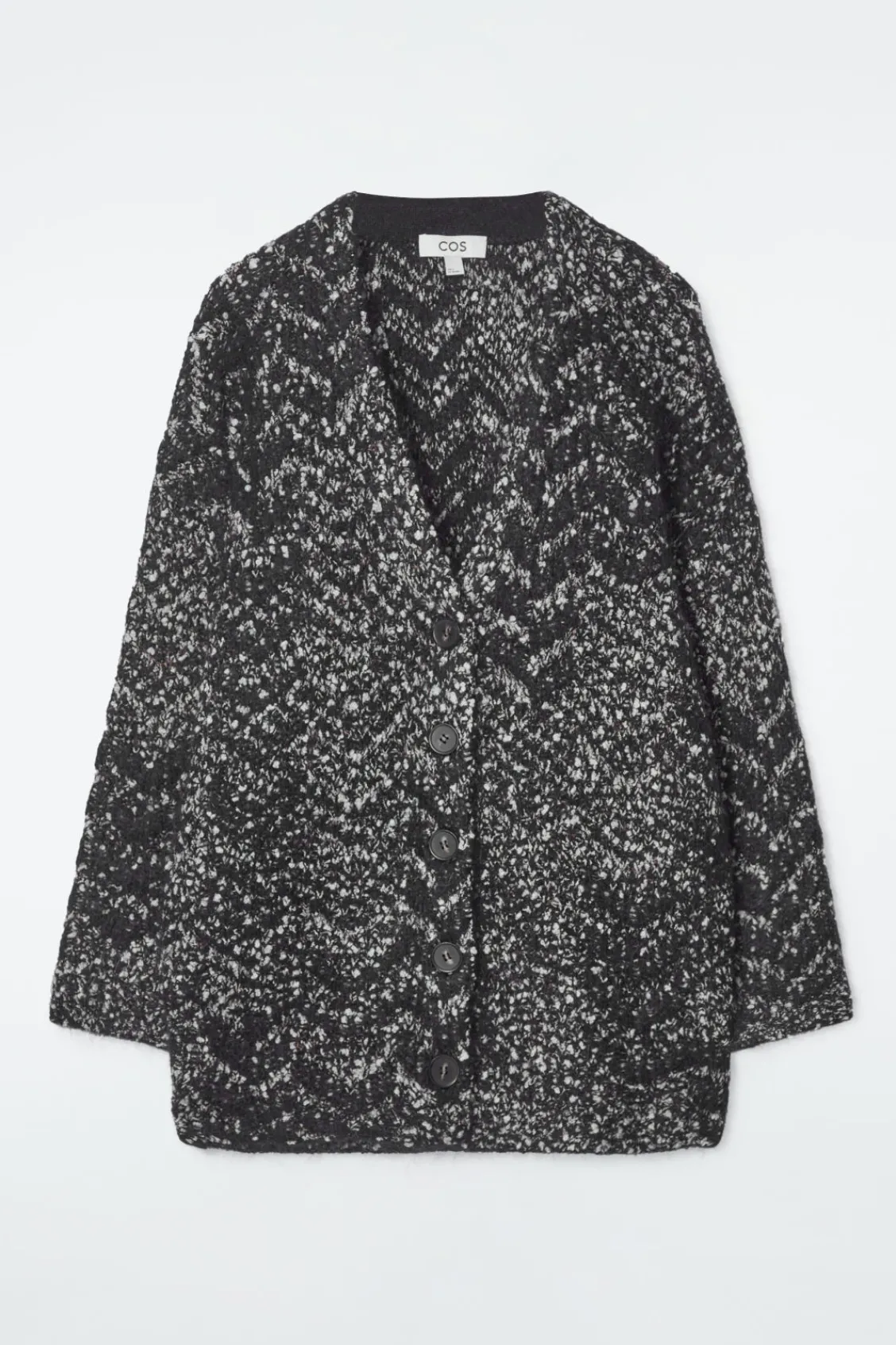 COS OVERSIZED HERRINGBONE MOHAIR-BLEND CARDIGAN-Women Sweaters & Cardigans