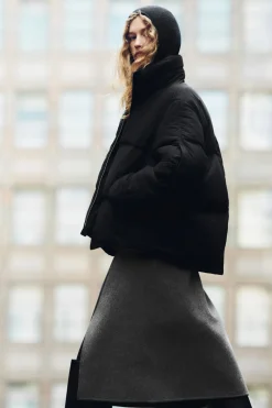 COS OVERSIZED HOODED DOWN PUFFER JACKET-Women Coats & Jackets