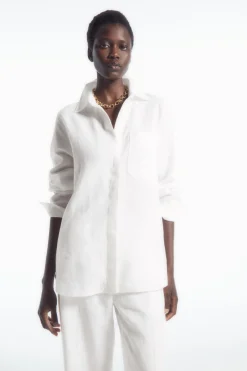COS OVERSIZED LINEN SHIRT-Women Shirts & Blouses | Tops