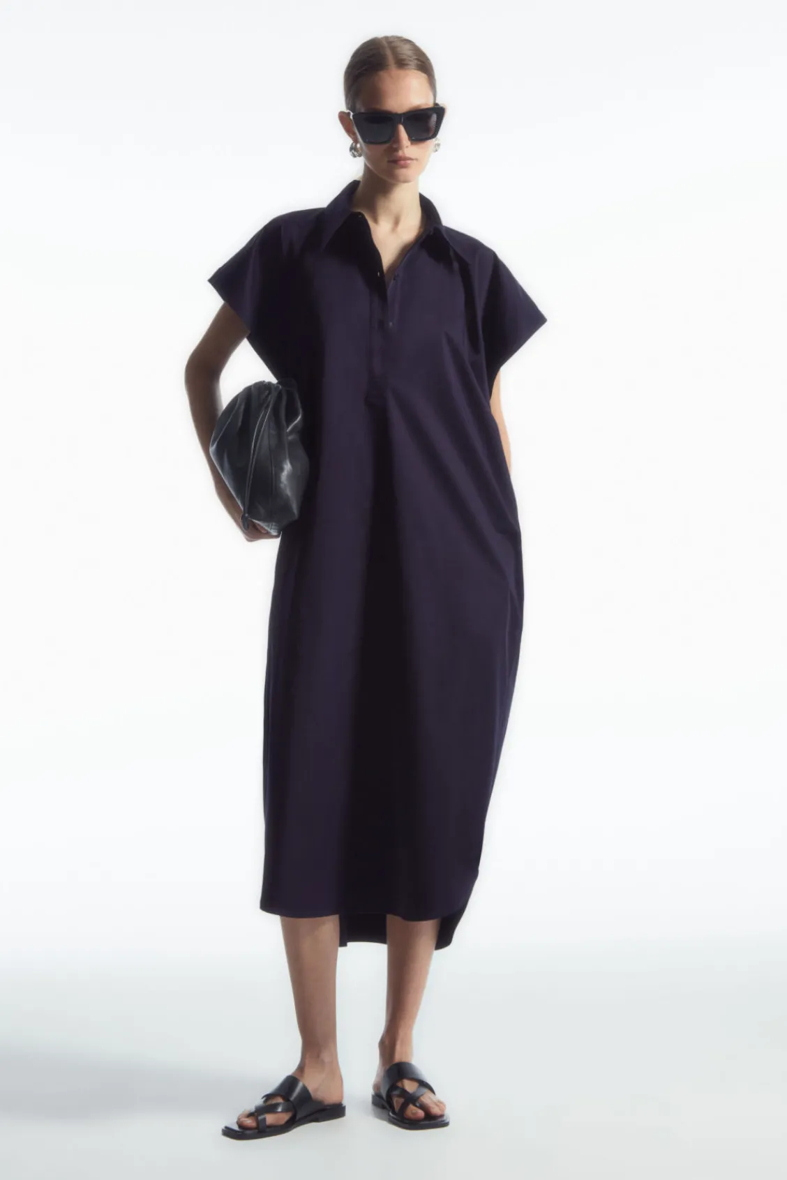 COS OVERSIZED MIDI SHIRT DRESS-Women Dresses & Jumpsuits