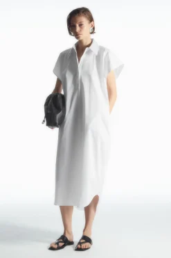 COS OVERSIZED MIDI SHIRT DRESS-Women Dresses & Jumpsuits