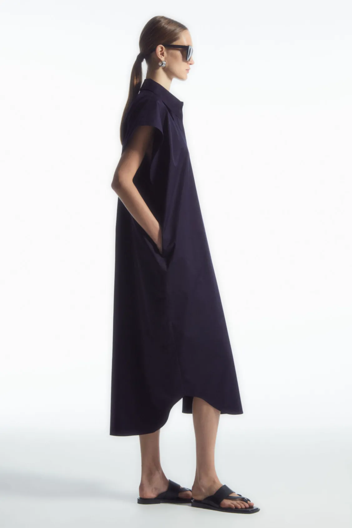 COS OVERSIZED MIDI SHIRT DRESS-Women Dresses & Jumpsuits
