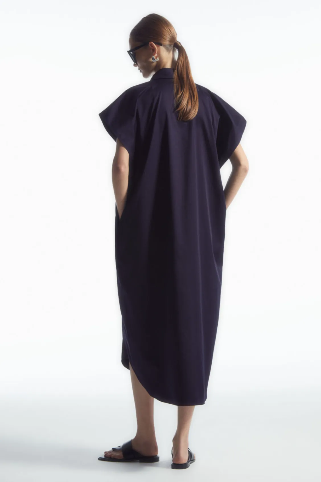 COS OVERSIZED MIDI SHIRT DRESS-Women Dresses & Jumpsuits