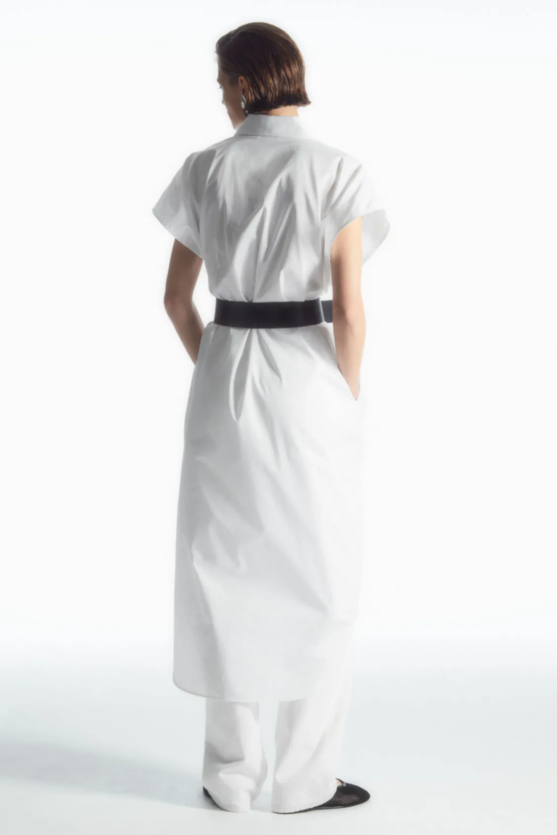 COS OVERSIZED MIDI SHIRT DRESS-Women Dresses & Jumpsuits