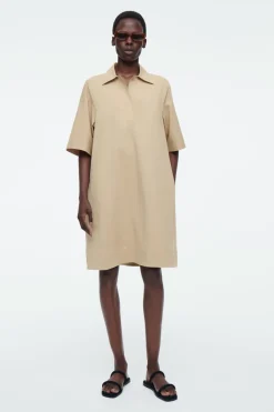 COS OVERSIZED OPEN-COLLAR SHIRT DRESS-Women Dresses & Jumpsuits